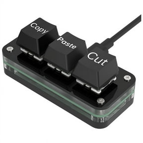 3 Keys Macro Programming Mini Keyboard for Photoshop Gaming Hotswap Programming Keypad Copy Paste Macropad Black Type A