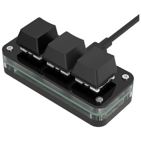 3 Keys Macro Programming Mini Keyboard for Photoshop Gaming Hotswap Programming Keypad Copy Paste Macropad Black Type A,1 x Mini Keyboard 1 x Type C data cable,Black