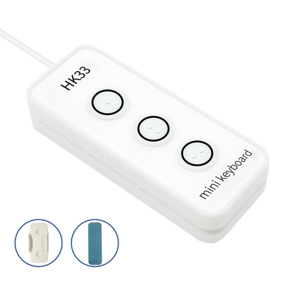 3 Keys USB Connection Keyboard Mini Keypad with Braille Design for Working and Gaming USB Macro Programming Key Keypad
