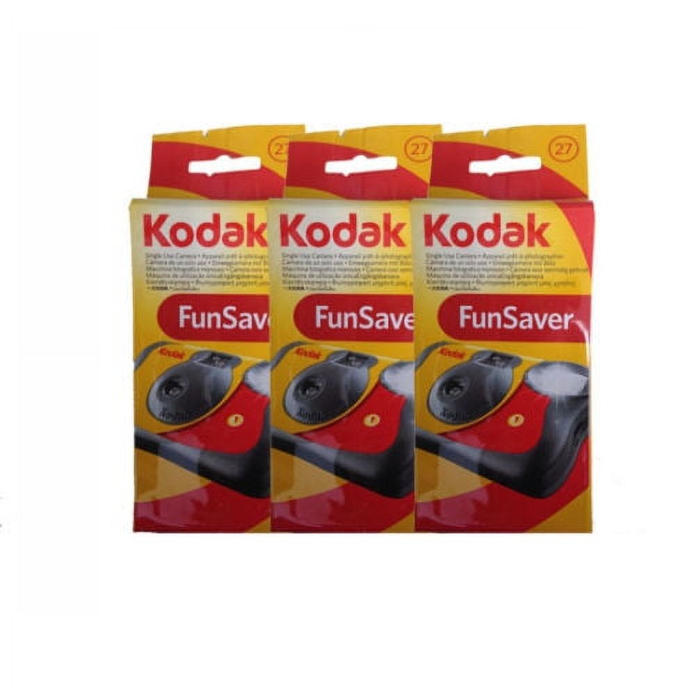 Kodak FunSaver Disposable Camera 800 ISO 35mm with Flash 27 Exposures Plus  100% Silicone Wrist Band and a Microfiber Cleaning Cloth… (3 Pack)