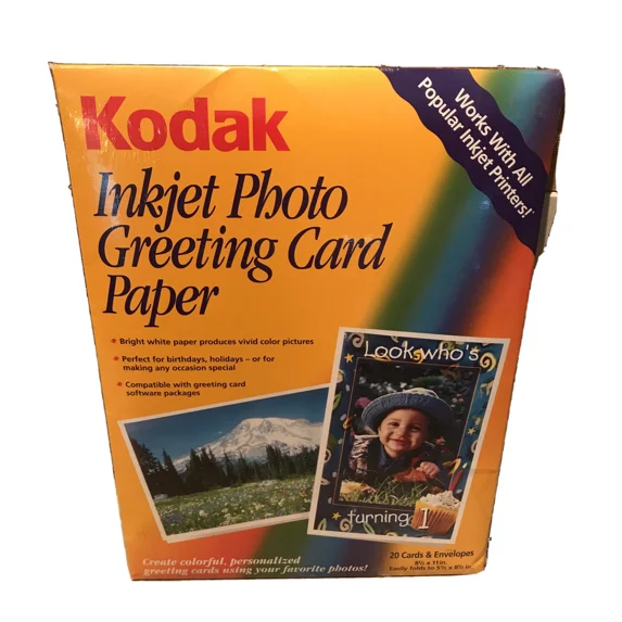 3 Kodak Inkjet Photo Greeting Card Paper 20 Cards& Envelopes Cat 106 2330