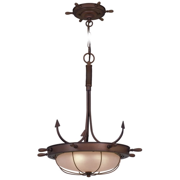 3 L Orleans Vaxcel Red Copper Nautical Kitchen Pendant Fixture Sale PD25518RC
