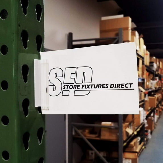 3" L Self Adhesive Sign Card Holder Grip, Stick On Signage Holder for Flat Surfaces - 10 Pack