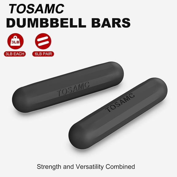 3 LB Bar | 6LB Pair: Dumbbell Hand Weight Bars for Women, 3lbs Dumbbells Set of 2 or 1pcs Kettlebell Ring for Walking, Workout, Pilates, Strength Training, Gym, Running, Yoga, Dance, Aerobics, Cardio