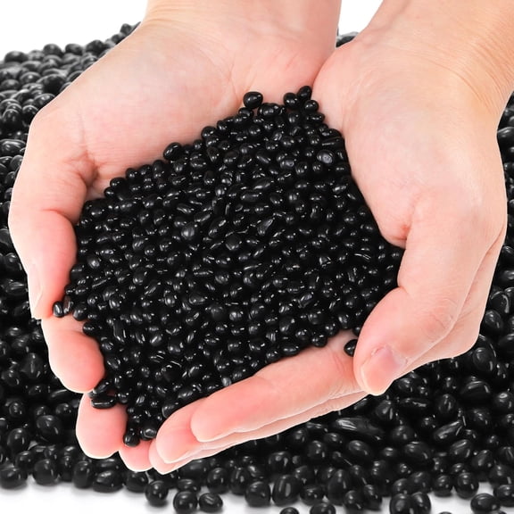 3 LB Small Aquarium Substrate Gravel Sand, Polished Smooth Fish Tank Gravel, Black Crystal Chip Stone, Natural Decorative Mini Pebbles for Potted Plant, Vase Fillers, Fish Tank Rock