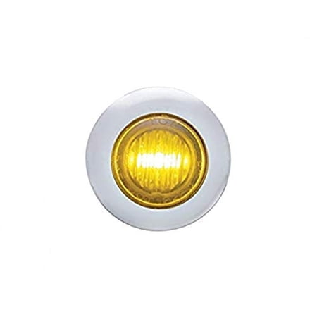 3 LED Dual Function Mini Clearance/Marker Light w/ Bezel - Amber LED/Amber Lens