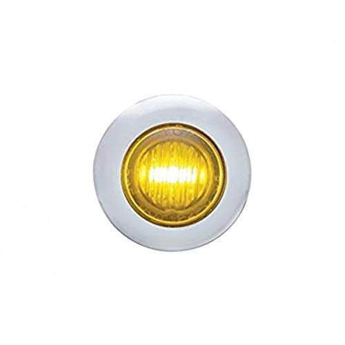 3 LED Dual Function Mini Clearance/Marker Light w/ Bezel - Amber LED/Amber Lens