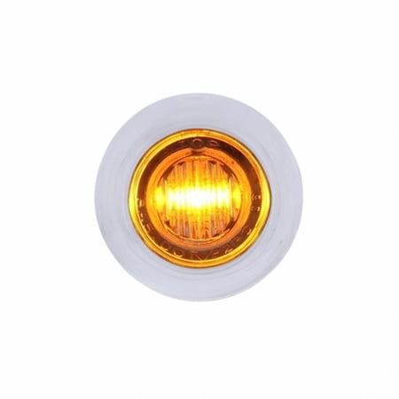 3 LED Dual Function Mini Clearance/Marker Light w/ Bezel - Amber LED/Clear Lens
