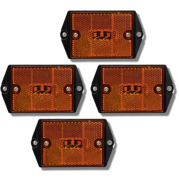 3-LED Marker Light Reflectorized Lens Surface Mount 2-4/5" Rectangular Amber, 4