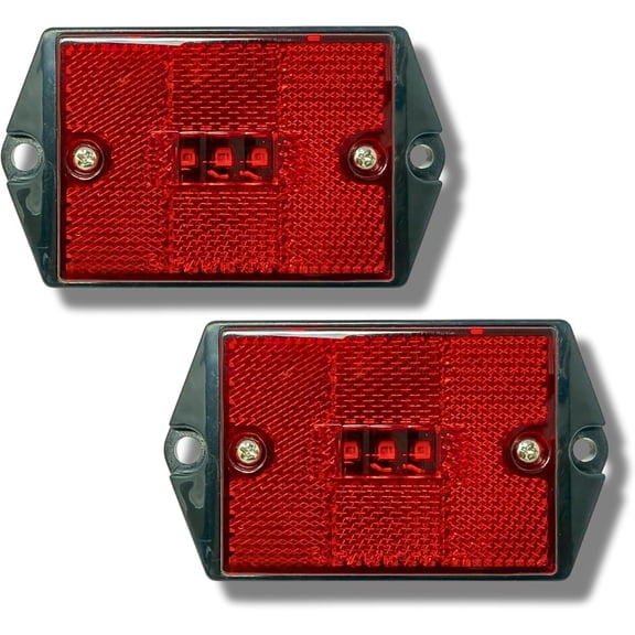 3-LED Marker Light Reflectorized Lens Surface Mount 2-4/5" Rectangular Red, 1