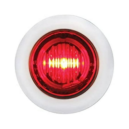 3 LED Mini Clearance/Marker Light w/ Bezel - Red LED/Red Lens