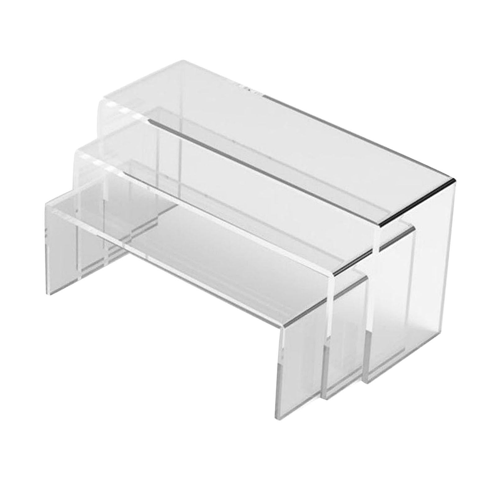 3-Ladder Display Riser Stand Glasses Dolls Model Table Top Rack Shelf ...