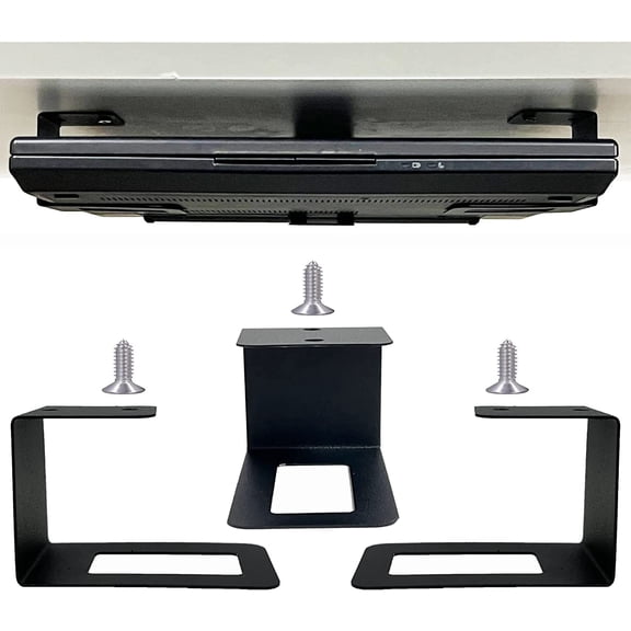 (3) Laptop Holder Desk Laptop Mount Organizer Rack Storage Shelf, Add On Table Laptops, Keyboard, Routers, Modems, Cable Box, Network & More, Desk Accessories