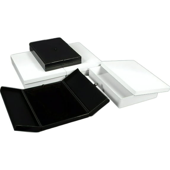 3 Large Black Necklace Snap Lid Gift Boxes Display Box