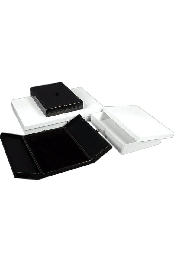 3 Large Black Necklace Snap Lid Gift Boxes Display Box