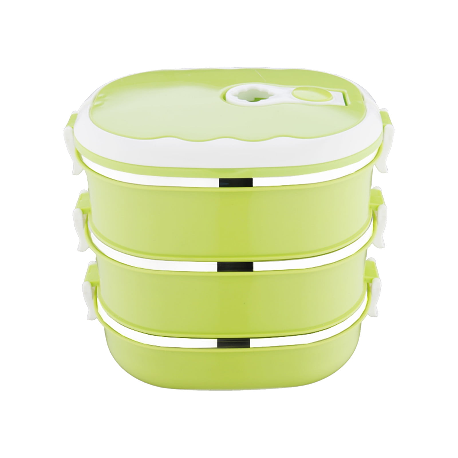 3-Layer 2700ml Rectangular Stainless Steel Lunch Box, Food Storage Container for Hot Food, Portable Thermal Bento Box with Multiple Compartments, Leakproof Reusable
