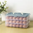 thumbnail image 1 of 3-Layer 72-Capacity Clear Egg Storage Container with Lid & Handle | Stackable Refrigerator Organizer Bins | Plastic Egg Holder Tray for Fridge Organization, 1 of 6