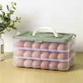 thumbnail image 1 of 3-Layer 72-Capacity Clear Egg Storage Container with Lid & Handle | Stackable Refrigerator Organizer Bins | Plastic Egg Holder Tray for Fridge Organization, 1 of 6