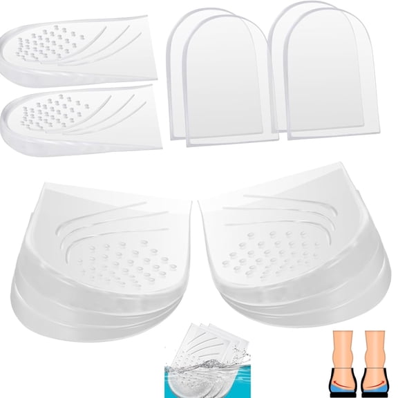 3-Layer Adjustable Supination & Pronation Correction Insoles for Knee Pain, Foot Alignment, Bow Legs - Orthotic Heel Wedge Inserts, Clear, Size L