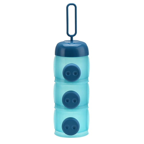 3 Layer Baby Milk Powder Formula Dispenser Baby Feeding Portable Storage Container Sealed Stackable Snack Storage Container (Blue