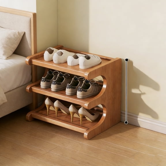3 Layer Bamboo Shoe Rack, Bamboo Shoe Storage Solution, Multi-layer Independent Sorting Rack, Easy to Assemble, Saves Space, Suitable for Entrances, Living Rooms, Bedrooms, And Garages.