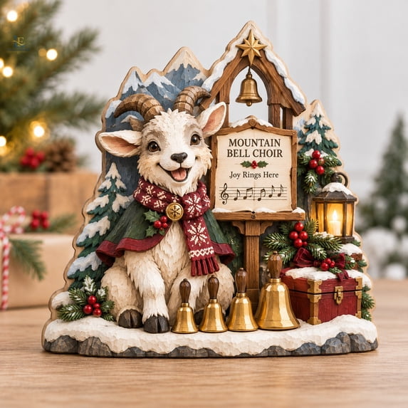 Blocking Service 3 Layer Block Decor, Goat Mountain Christmas Bell Choir, Wooden ...