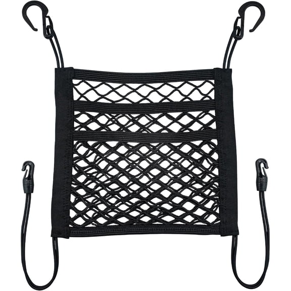 3-Layer Car Mesh Organizer Storage Between Front Seats Kid Dog Pet Net Barrier Car Net Pocket Elastic Tissue Purse Holder Netting for SUV, Van
