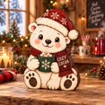 3 Layer Christmas Character Wooden Stand, Cozy Cocoa Polar Bear ...
