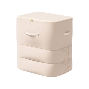 3 Layer Compression Storage Bins, 21.26″X16.54″X23.62″ Stackable Large Capacity Clothes Storage Boxes with Handles, Dustproof Organizers for Comforters, Blankets, Closet, Home Organization