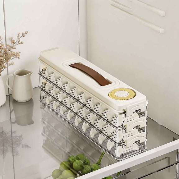3 Layer Deviled Egg Dumpling Container With Lid Handle Stackable Egg Carrier Clear Plastic Tray Fridge Picnic Party Snack Storage Food Keeper for Home Kitchen Meal Prep Travel Picnic Office Kitchen