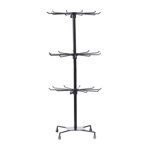 3 Layer Display Rack with Rotating Feature Jewelry Display Fixture Display Holder for Scarves Hats Jewelry Alloy Texture