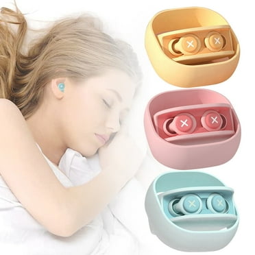 Earplugs for Sleeping Noise Cancelling, Silicone Sound Blocking Ear Plugs with Case, Washable Reusable Earplugs for Sleeping, Study, Work, Snoring