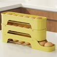 thumbnail image 1 of 3-Layer Egg Storage Container Food Grade Refrigerator Side Door Egg Holder Rolling Slide Automatic Egg Dispenser Large Capacity, 1 of 5