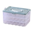 thumbnail image 1 of 3 Layer Egg Storage Container for Refrigerator 72 Capacity Clear Egg Holder with Lid and Handle, Stackable Egg Tray Organizer for Fridge, Space-Saving Design for Large Egg Storage in Blue, 1 of 7