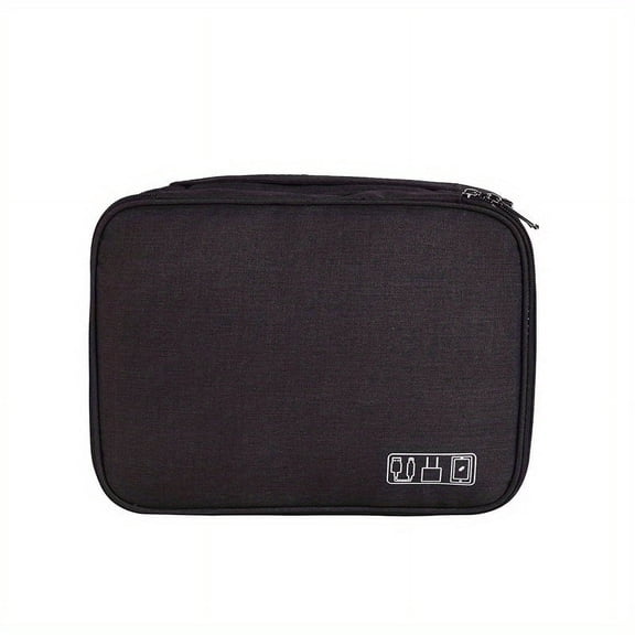 3 Layer Electronic Organizer, Travel Cable Organizer Bag Pouch, Electronic Accessories Carry Case, Portable Waterproof All-in-One Storage Bag For Cable, Cord, Charger, Phone, Hard Drive