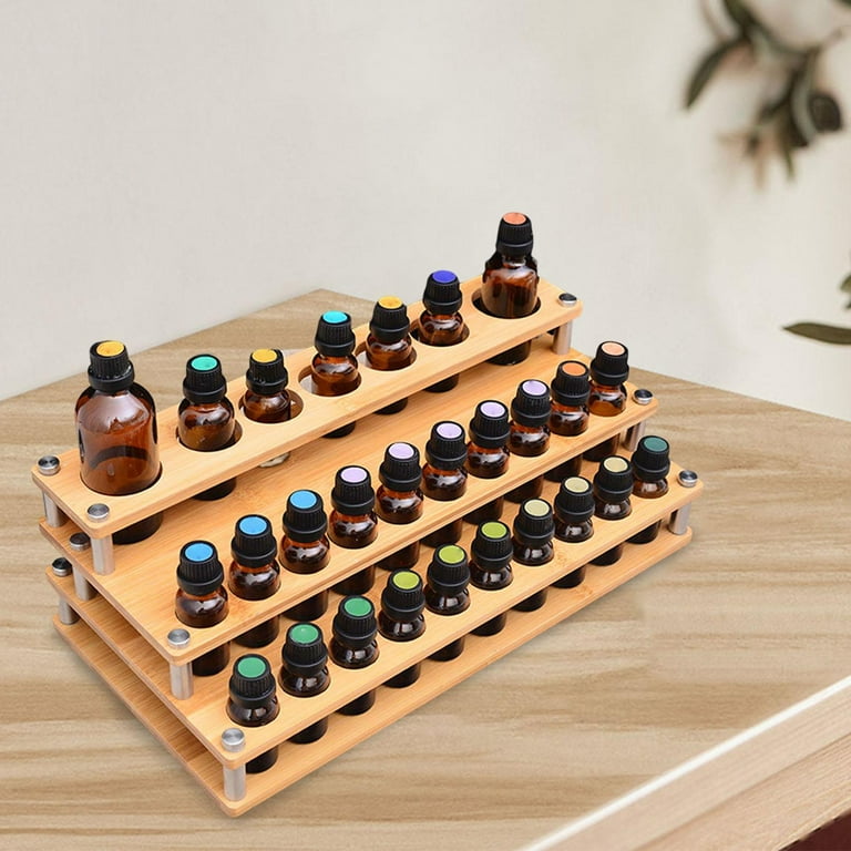 3 Layer Essential Oils Bottle Holder Organizer Wooden Space Saving Tray 27 Hole