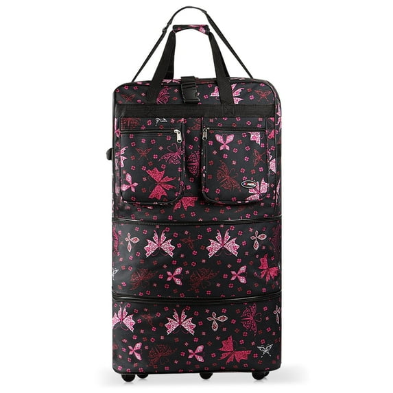 36in Expandable Foldable Suitcase 3 Layer Foldable Rolling Luggage Large Wheeled Travel Bag for Home Storage Moving All Trip, EX36-BF
