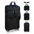 thumbnail image 1 of 30" Expandable Foldable Luggage Bag,Collapsible Suitcases with Wheels,Lightweight Rolling Duffle Bag for Travel, Moving, Home Storage, Blue/Trim, MEX, 1 of 10