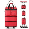 thumbnail image 1 of 30" Expandable Foldable Luggage Bag,Collapsible Suitcases with Wheels,Lightweight Rolling Duffle Bag for Travel, Moving, Home Storage, Red, MEX, 1 of 10