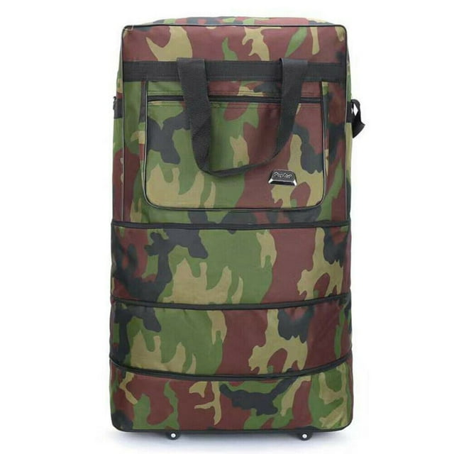 3Layer Expandable Rolling Duffle Bag 30" Wheeled Luggage Oxford Cloth