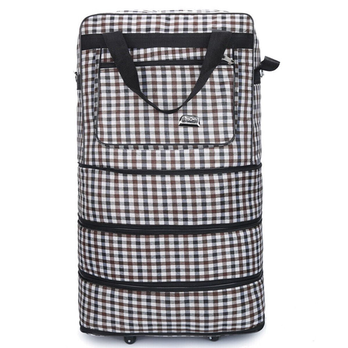 3Layer Expandable Rolling Duffle Bag 30" Wheeled Luggage Oxford Cloth