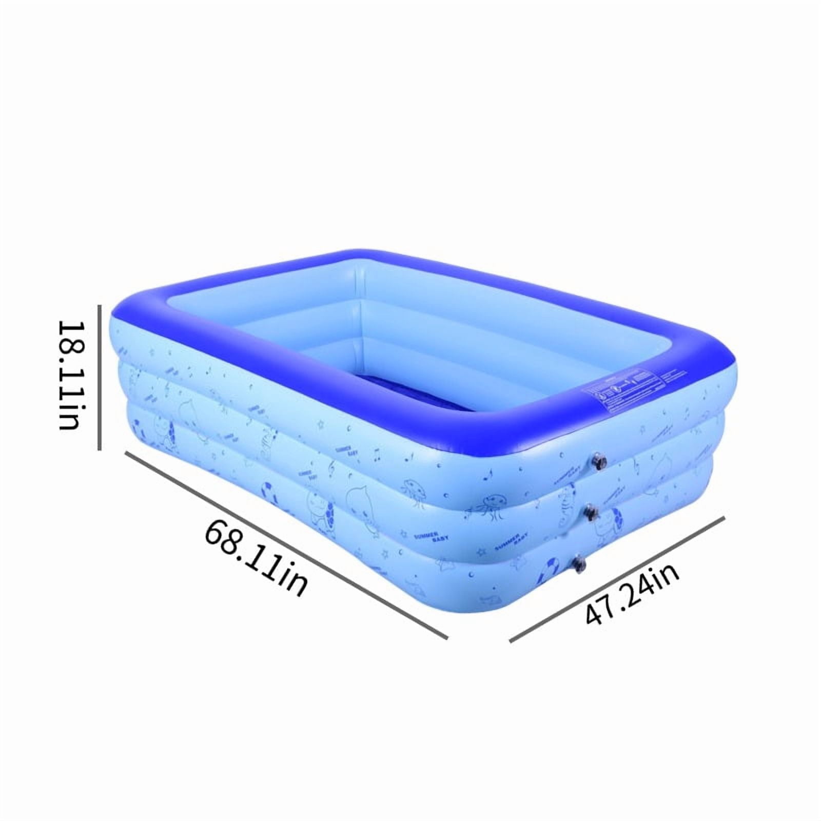 3-Layer Extra Large Inflatable Swimming Pool Thick PVC Fast Inflate ...