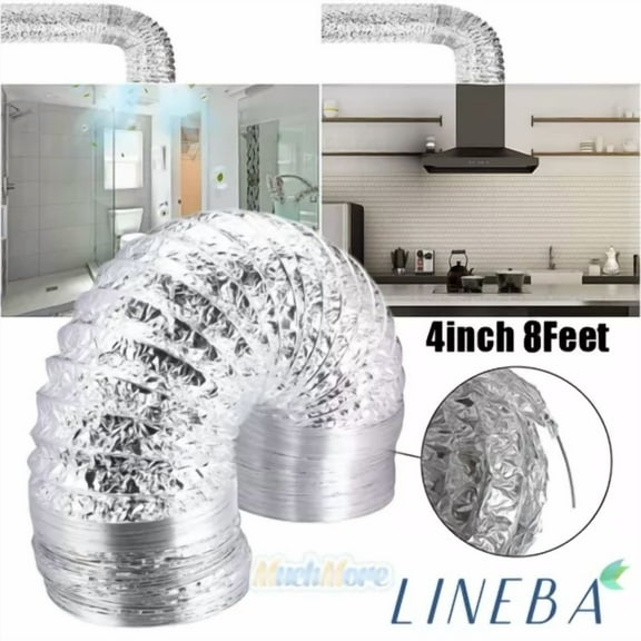 3 Layer Flexible 4 Inch 8 Feet Aluminum Ducting Dryer Vent Hose For Hvac Exhaust