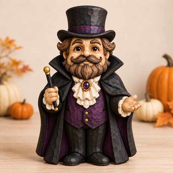 3 Layer Halloween Magician Wooden Character Stand for Mantel Display, Fall Gift
