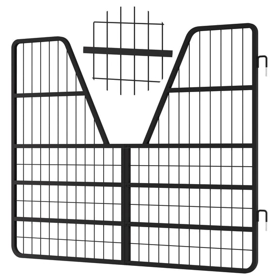 3-Layer Horse Stall Gate,Stall Gate For Horses With 52 X42 In,Heavy Duty Iron Frame And Grid Design,Horse Stall Guard For Barn Or Wash Rack,Black Iron