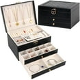 thumbnail image 1 of 3 Layer Jewelry Box, Jewelry Holder Organizer with Jewelry Organizer Drawer, Large Jewelry Boxes & Organizer with Velvet Earring Organizer, Lockable Jewelry Holder, Teacher Appreciation Gifts, 1 of 2