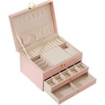 thumbnail image 1 of 3-Layer Jewelry Box with 2 Drawers, Large Capacity Jewelry Holder Box for Women Girls, Best Gifts for Christmas Valentine's Day New Year.(Pink), 1 of 7