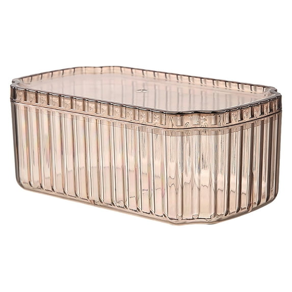 3-Layer Jewelry Organizer Box, Acrylic Earring Ring Necklace Bracelet Storage, Clear Bead Craft Container, Multi-Compartment Display Case Beige Tanuke