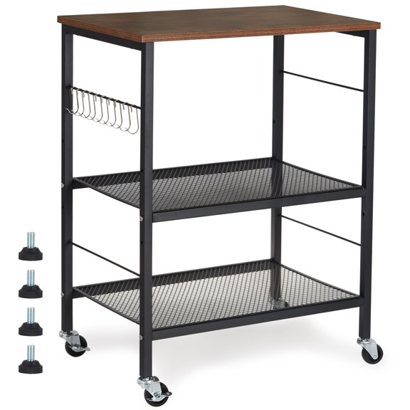 3 Layer Kitchen Bread Rack, Kitchen Bedroom Living Room Nightstand End Table