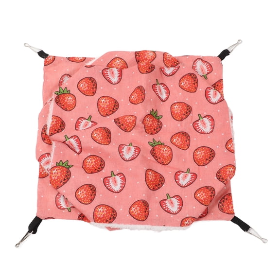 3-Layer Linen & Plush Pet Hammock Bed with Metal Hooks for Hamsters Rabbits Small Animals 11.8x11.8 Inch